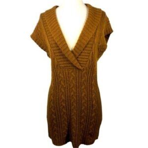 Lulululu | Carmel Brown Sleeveless Knit Tunic Sweater Dress Size XS